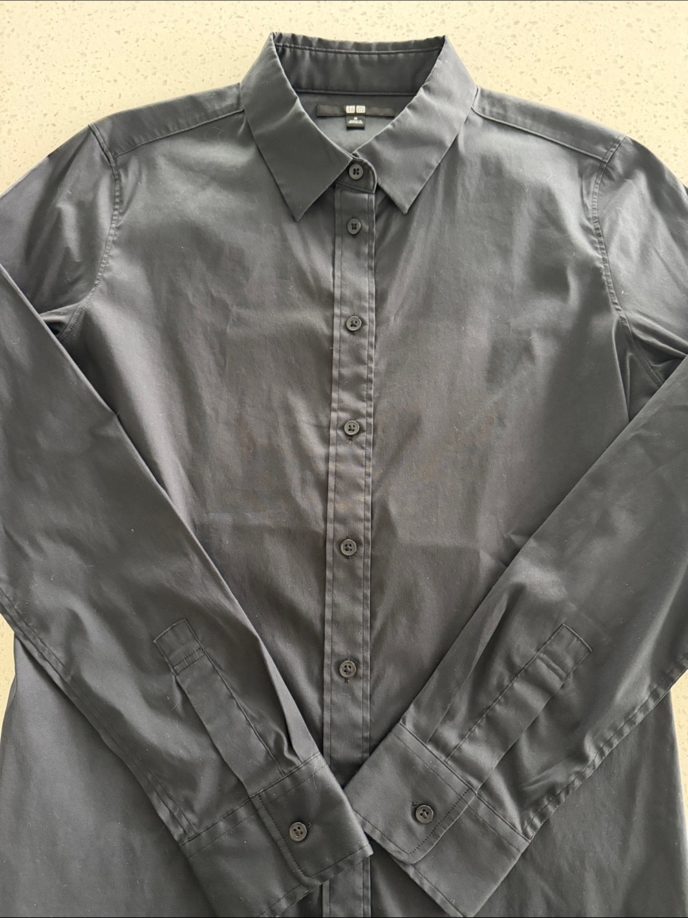 Uniqlo Classic Women's Black Button-Up Shirt Long Sleeves